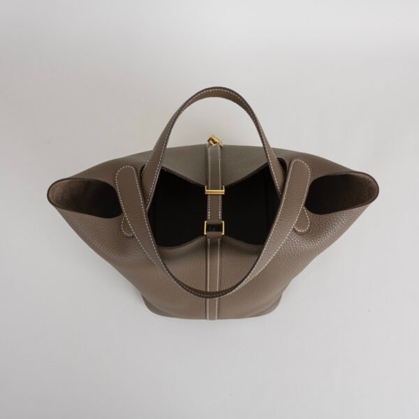 UK London Picotin 22CM Clemence Leather CC18 Etoupe Gold Hardware