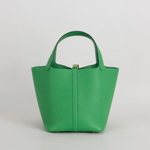 USA New York 1K Bambou Clemence Leather Picotin 22CM Gold Hardware