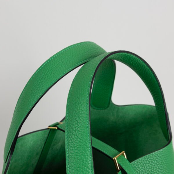 USA New York 1K Bambou Clemence Leather Picotin 22CM Gold Hardware