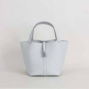 wsxc1754923971946_0 Women’s Tote Bag Picotin 22CM Clemence Leather 08 Blue Pale Silver Hardware