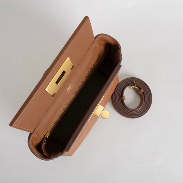 Women’s Tote Bag CC37 Gold Evercolor/ Swift Leather Kelly 2424 Mini Gold Hardware