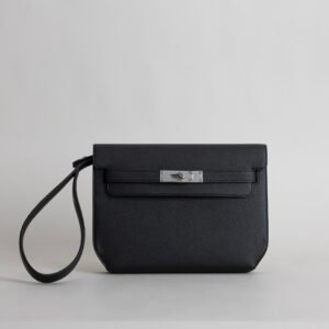 UK London Kelly Depeches 25CM Togo Leather CK89 Noir Silver Hardware