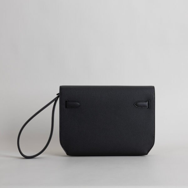 UK London Kelly Depeches 25CM Togo Leather CK89 Noir Silver Hardware