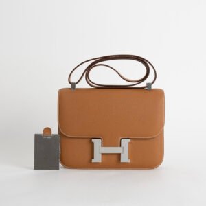 wsxc1757086181758_0 USA New York Constance 24CM CK37 Gold Epsom Leather Silver Hardware