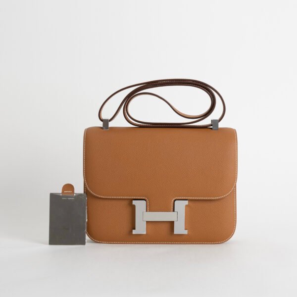 USA New York Constance 24CM CK37 Gold Epsom Leather Silver Hardware