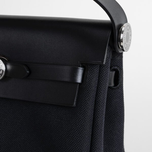 wsxc1757086222639_2 2025 New Balck Calf Leather / Canvas Herbag Mini 20CM Silver Hardware