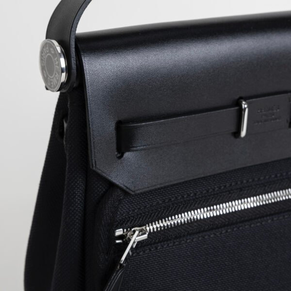 wsxc1757086222639_3 2025 New Balck Calf Leather / Canvas Herbag Mini 20CM Silver Hardware