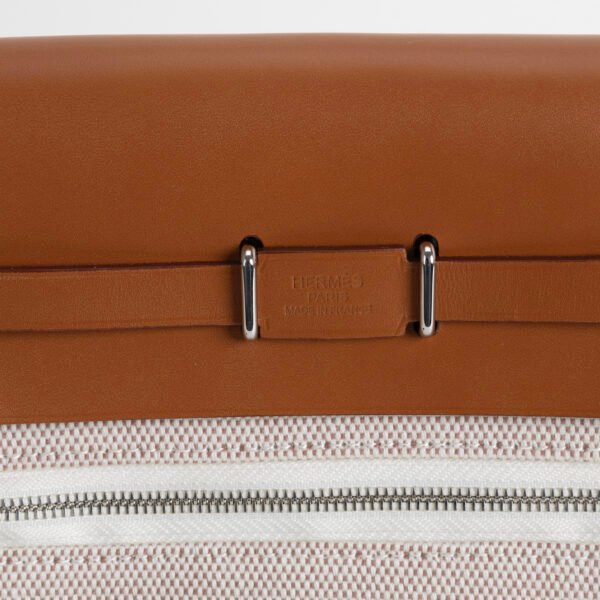 wsxc1757086224327_2 UAE Dubai Herbag Mini 20CM CK37 Gold Calf Leather / White Canvas Silver Hardware