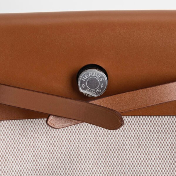 wsxc1757086224327_4 UAE Dubai Herbag Mini 20CM CK37 Gold Calf Leather / White Canvas Silver Hardware