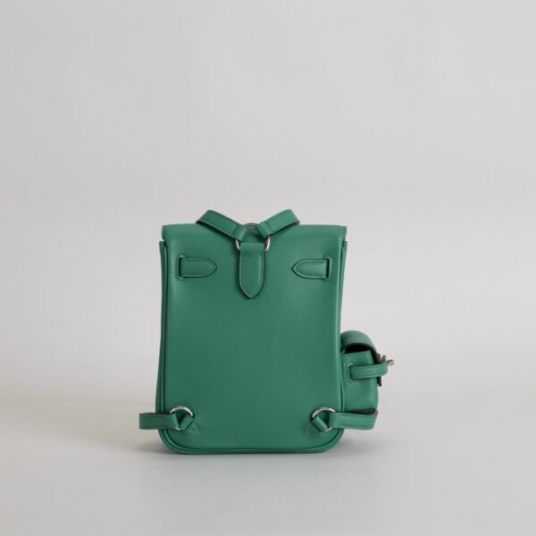 Hermes Kelly Jump Backpack Togo U4 Vert Vertigo Silver Hardware