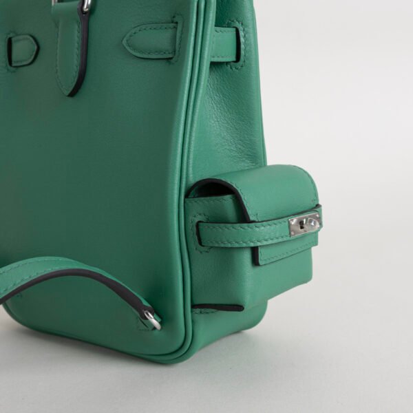 Hermes Kelly Jump Backpack Togo U4 Vert Vertigo Silver Hardware