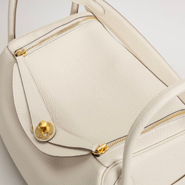 wsxc1758551958814_2 Full Handmade Clemence Leather CC10 Craie Lindy 26CM Gold Hardware
