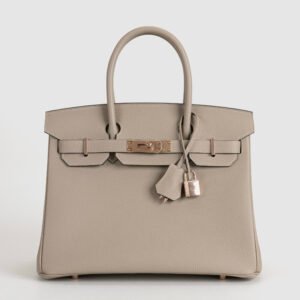 Full Handmade Birkin 30CM Togo Leather S2 Gris Trech Rose Gold Hardware