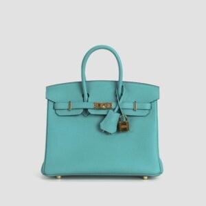 Canada Toronto Hermes Birkin 25CM Togo Leather 7F Blue Paon Gold Hardware