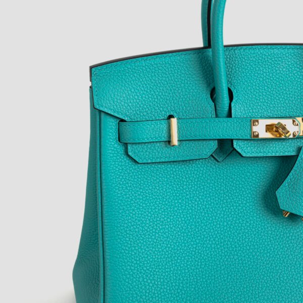 Canada Toronto Hermes Birkin 25CM Togo Leather 7F Blue Paon Gold Hardware