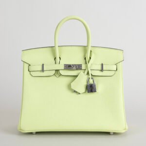 UAE Dubai Hermes Togo Leather Birkin 25CM Y6 Vert Absinthe Silver Hardware