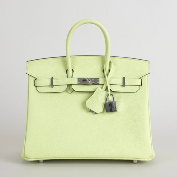 UAE Dubai Hermes Togo Leather Birkin 25CM Y6 Vert Absinthe Silver Hardware