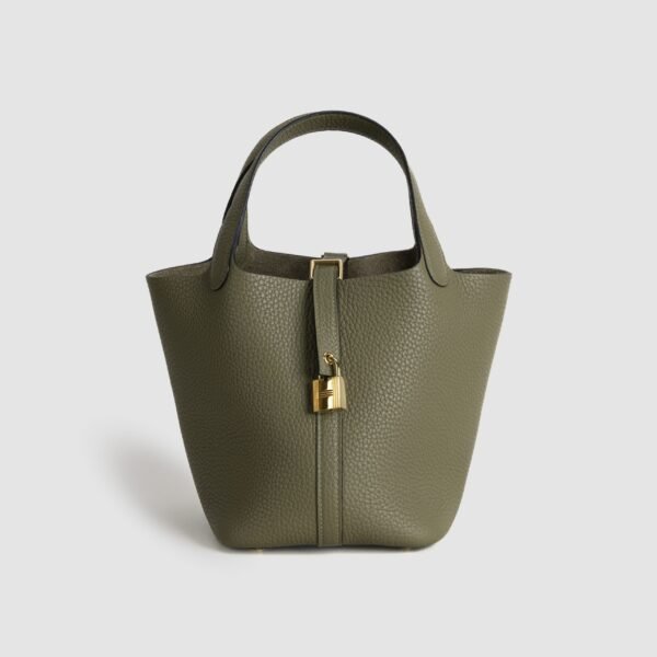 wsxc1760108465164_0-scaled-2 Women’s Tote Bag Clemence Leather Picotin 18CM CC61 Vert Olive Gold Hardware