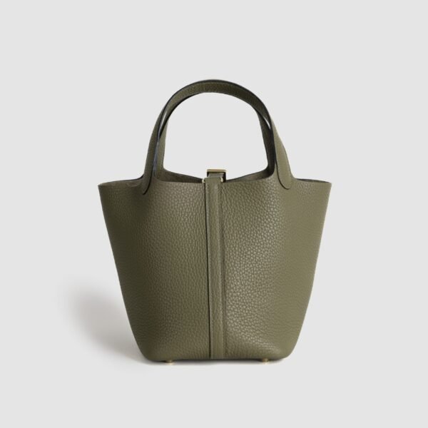 wsxc1760108465164_1-scaled-1 Women’s Tote Bag Clemence Leather Picotin 18CM CC61 Vert Olive Gold Hardware