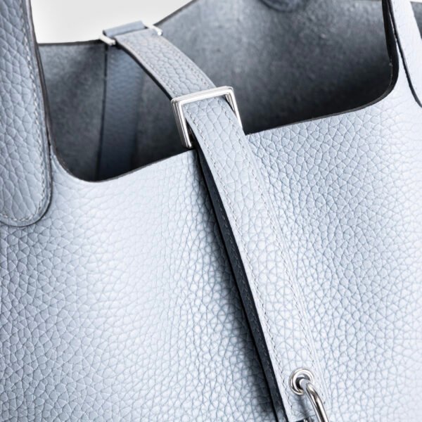 wsxc1760108544681_2-1 Full Handmade Hermes 08 Blue Pale Clemence Leather Picotin 18CM Silver Hardware