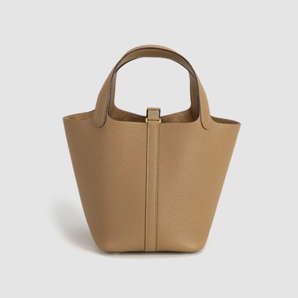 Hermes Clemence Leather Picotin 18CM 0M Chai Gold Hardware