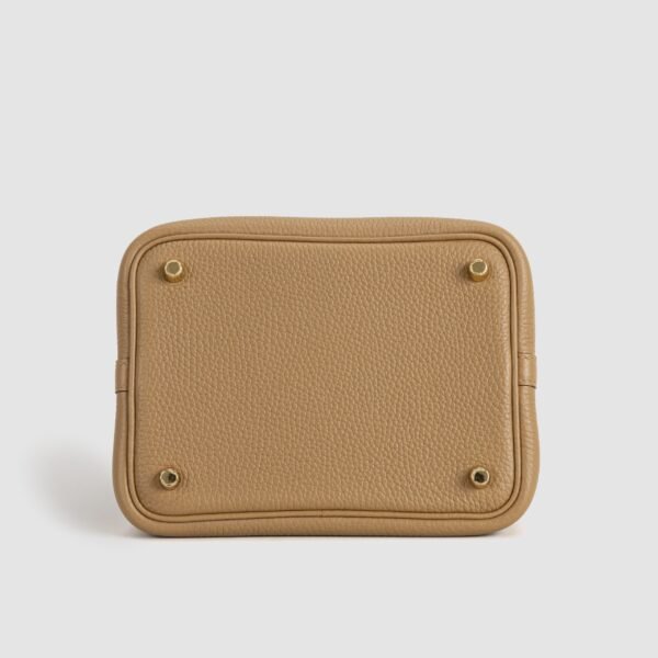 Hermes Clemence Leather Picotin 18CM 0M Chai Gold Hardware