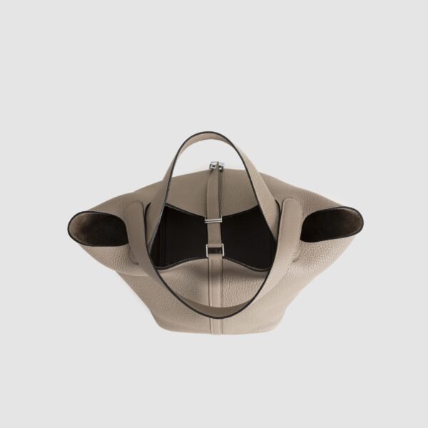 wsxc1760108662911_4-scaled-1 USA New York Picotin 22CM Clemence Leather S2 Gris Trench Silver Hardware