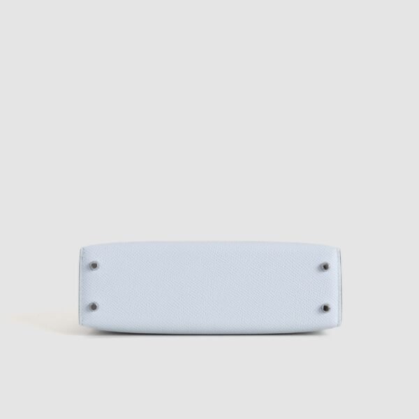 UAE Dubai Hermes Mini Kelly 19CM Epsom Leather 7R Blue Azur Silver Hardware