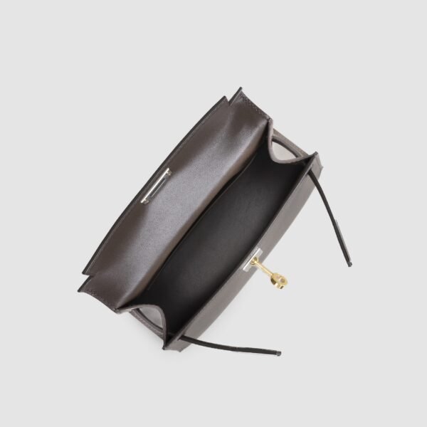Women’s Clutch Bag Mini Kelly 19CM 46 Ebene Epsom Leather Silver & Gold Hardware