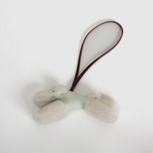 Hermes Hanging Vert Fizz & Bordeaux Budy Charm Milo Agneau & Merino Wool