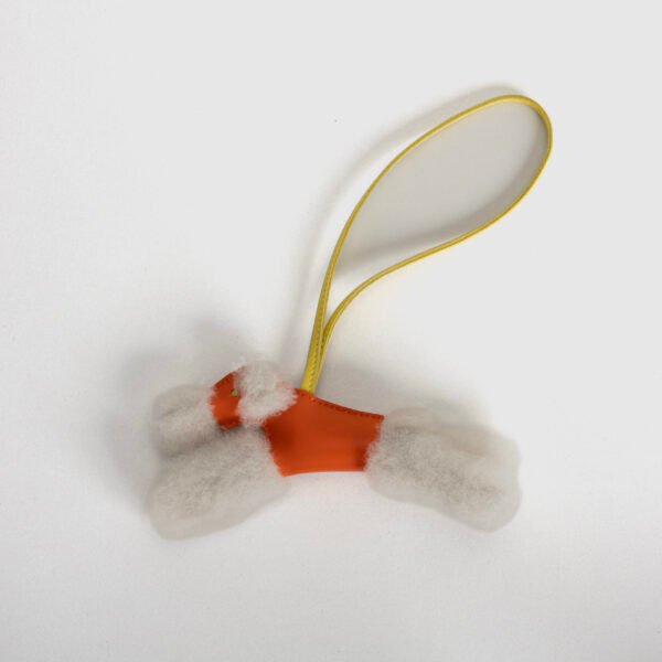 UK London Hermes Budy Charm Orange & Amber Milo Agneau / Merino Wool