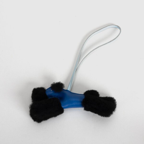 wsxc1762527799032_0-1 Hermes Navy Blue & Blue Brume Milo Agneau / Merino Wool Black Budy Charm Pendant