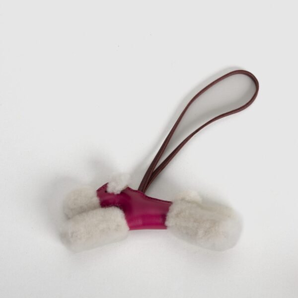 wsxc1762527799502_1-scaled-1 New Hermes Budy Charm Rouge Casaque & Bordeaux Milo Agneau / Merino Wool White