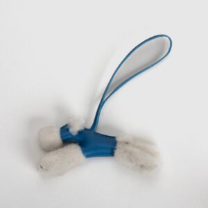 USA Washington Hermes Budy Charm Pendant Blue De Presse Milo Agneau / White Merino Wool