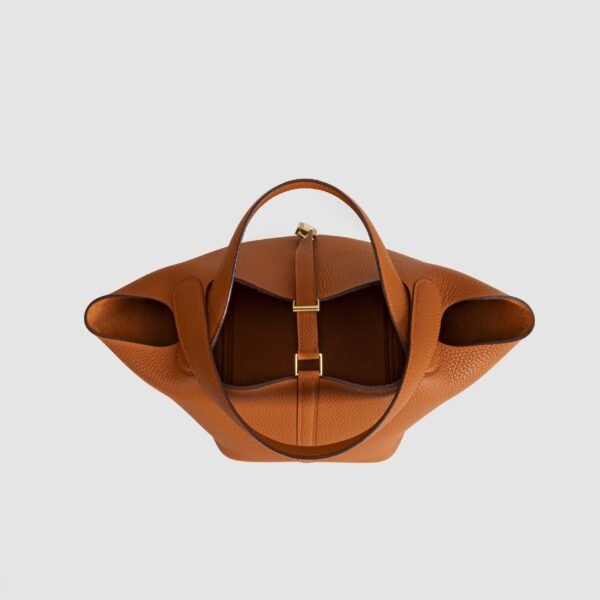 Hermes Tote Bag Picotin 22CM CC93 Orange Clemence Leather Gold Hardware