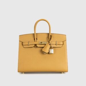 Full Handmade Hermes Epsom Leather Birkin Sellier 25CM 2S Sesame Gold Hardware