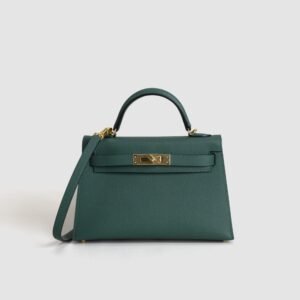 Hermes Evening Bag Z6 Malachite Epsom Leather Mini Kelly 19CM Gold Hardware