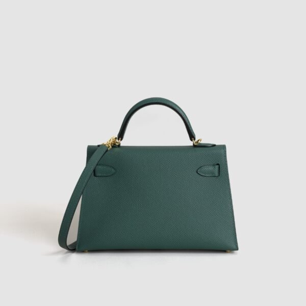 Hermes Evening Bag Z6 Malachite Epsom Leather Mini Kelly 19CM Gold Hardware