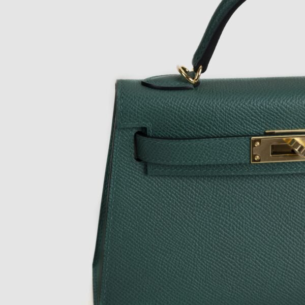 Hermes Evening Bag Z6 Malachite Epsom Leather Mini Kelly 19CM Gold Hardware