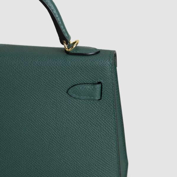 Hermes Evening Bag Z6 Malachite Epsom Leather Mini Kelly 19CM Gold Hardware