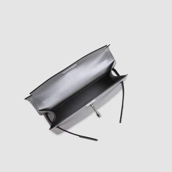 Hermes Clutch Bag Olympic Silver Chevre Leather Mini Kelly 19CM Silver Hardware