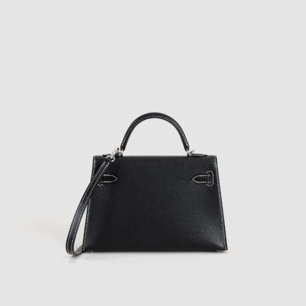 Special Order Mini Kelly 19CM Chevre Leather CK89 Noir / CK80 Gris Pearl