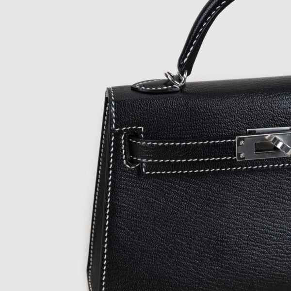 Special Order Mini Kelly 19CM Chevre Leather CK89 Noir / CK80 Gris Pearl