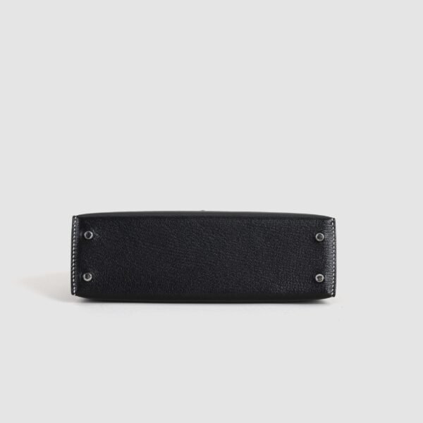 Special Order Mini Kelly 19CM Chevre Leather CK89 Noir / CK80 Gris Pearl