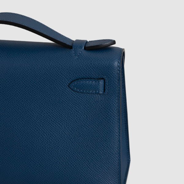 USA Washington Hermes Kelly Pochette 22CM Swift Leather S4 Deep Blue Gold Hardware