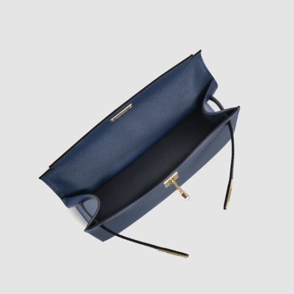 USA Washington Hermes Kelly Pochette 22CM Swift Leather S4 Deep Blue Gold Hardware