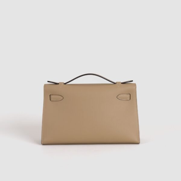 Full Handmade Hermes Swift Leather Kelly Pochette 22CM 0M Chai Gold Hardware