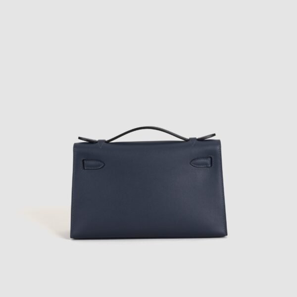 Hermes Evening Bag Kelly Pochette 22CM Swift Leather 2Z Blue Nuit Gold Hardware
