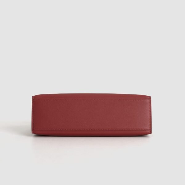 UK London Hermes Q5 Rouge Casaque Swift Leather Kelly Pochette 22CM Silver Hardware