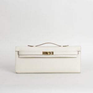 Full Handmade Hermes Kelly Cut 31CM CC10 Craie Swift Leather Gold Hardware